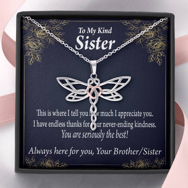 You Are Seriously The Best Dragonfly Dreams Necklace Gift For Sister