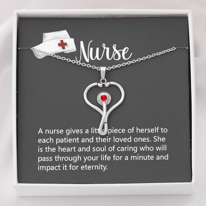 Necklace Gift For Nurse The Heart Of Caring Stethoscope Necklace