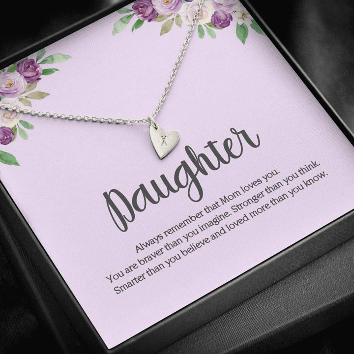 Mom Loves You Gift For Daughter Sweetest Hearts Necklace