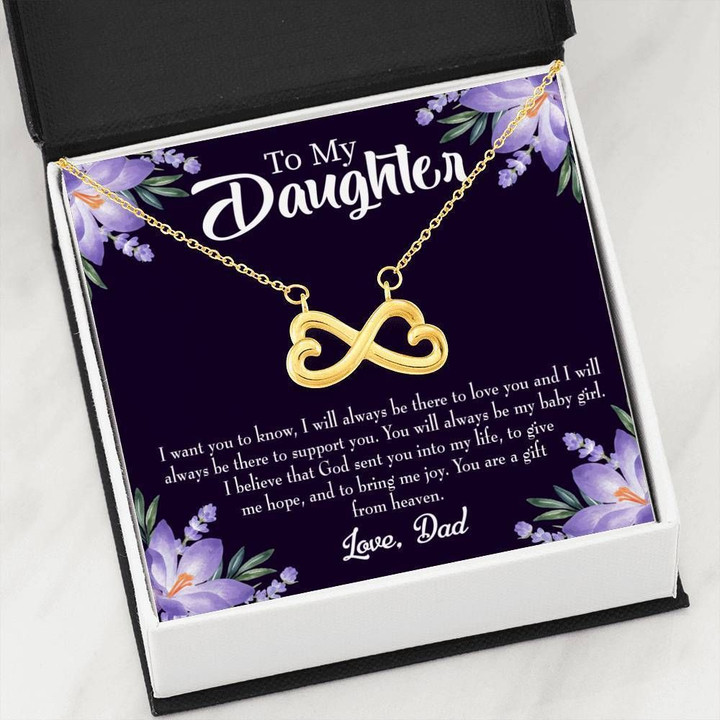 Infinity Heart Necklace Dad Gift For Daughter I Want You To Know