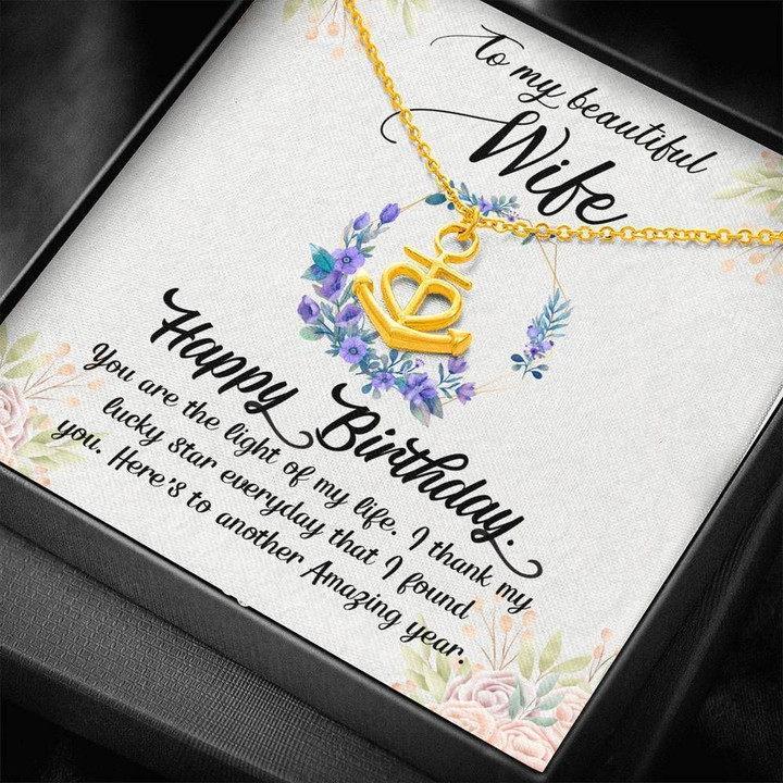 You Are The Light Of My Life Gift For Wife 18K Gold Anchor Necklace