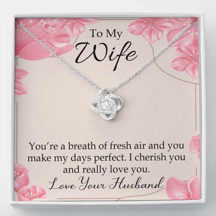 Love Knot Necklace Gift For Wife You’re A Breath Of Fresh Air