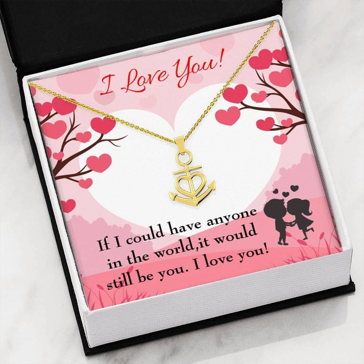 It Would Still Be You Gift For Her 18K Gold Anchor Necklace