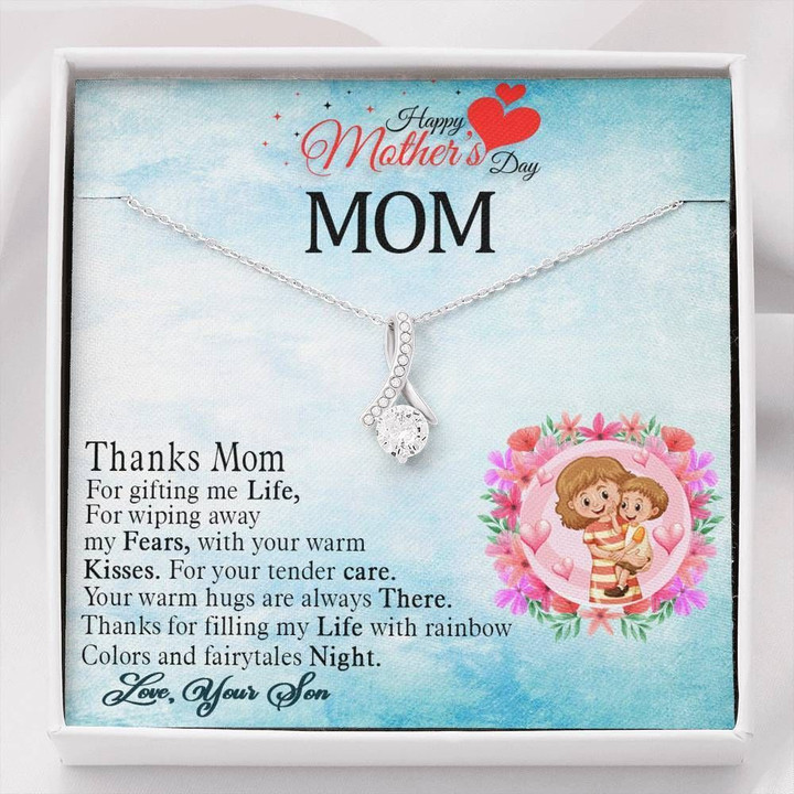 Thanks For Wiping Away My Fears Gift For Mom Love Knot Necklace
