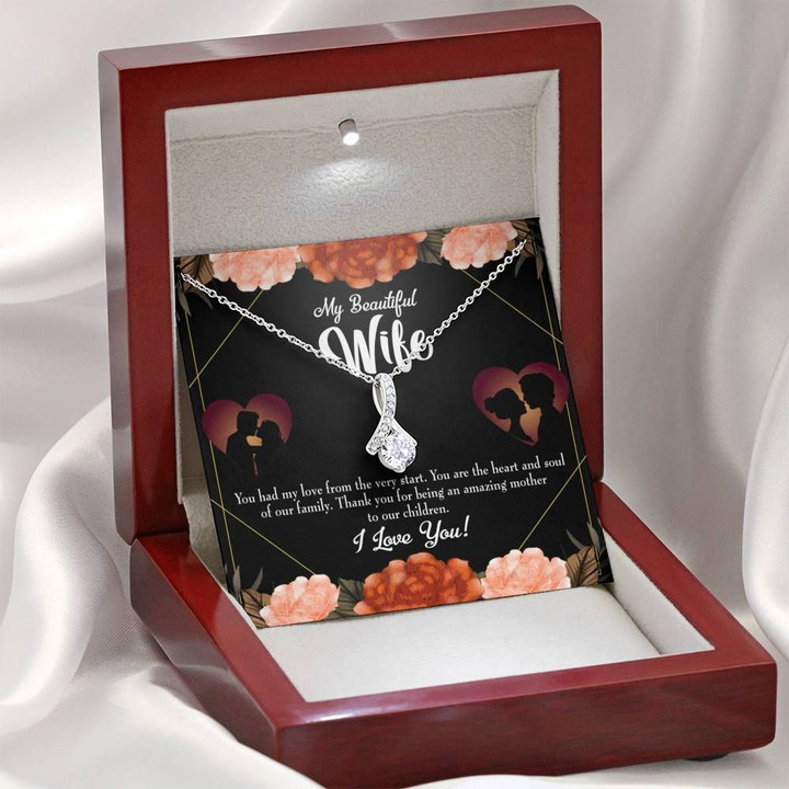 My Heart And Soul Message Card Alluring Beauty Necklace Gift For Wife
