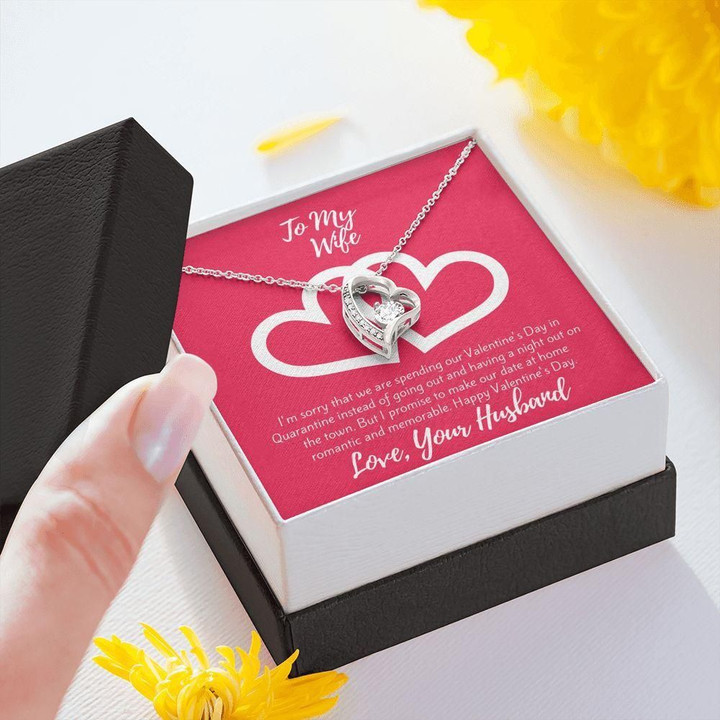 Pink Happy Valentine's Day Gift For Wife Forever Love Necklace