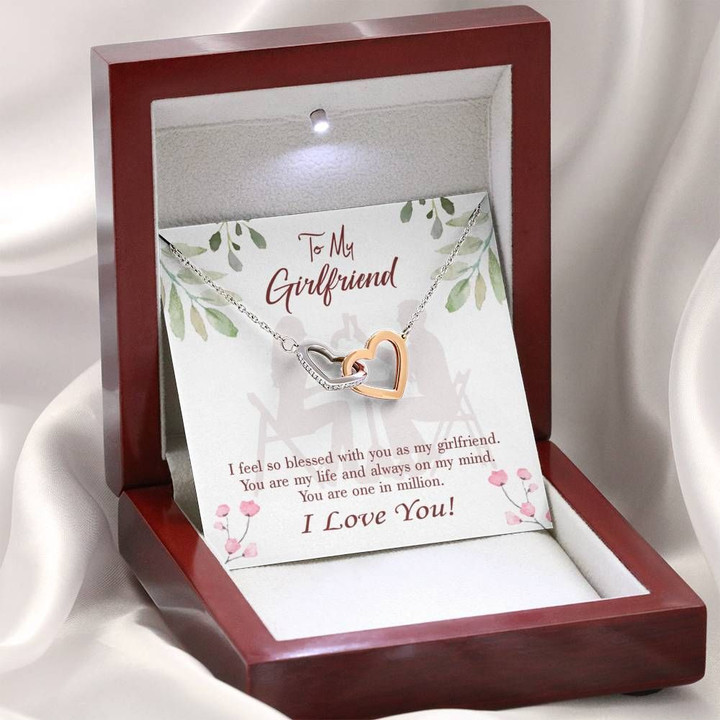 One In Million Interlocking Hearts Necklace Gift For Girlfriend