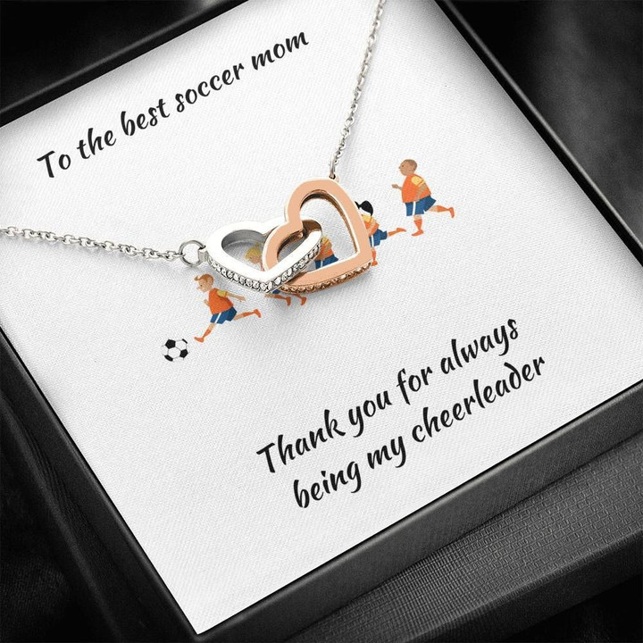 Interlocking Hearts Necklace Gift For Soccer Mom Thank You