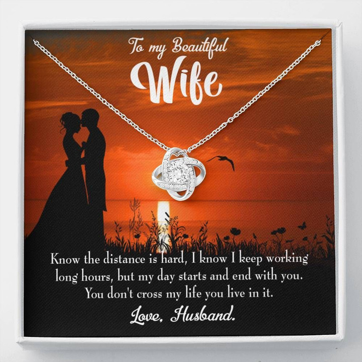 My Day Starts And Ends With You Gift For Wife Love Knot Necklace