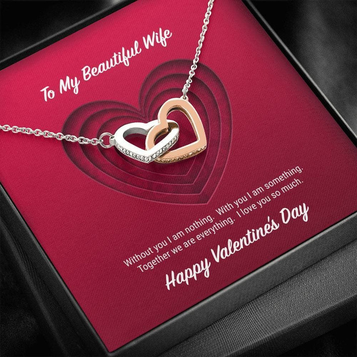 Interlocking Hearts Necklace Gift For Wife Without You