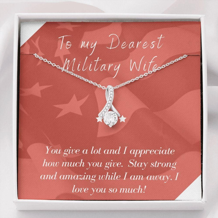 Stay Strong And Amazing Gift For Military Wife Alluring Beauty Necklace
