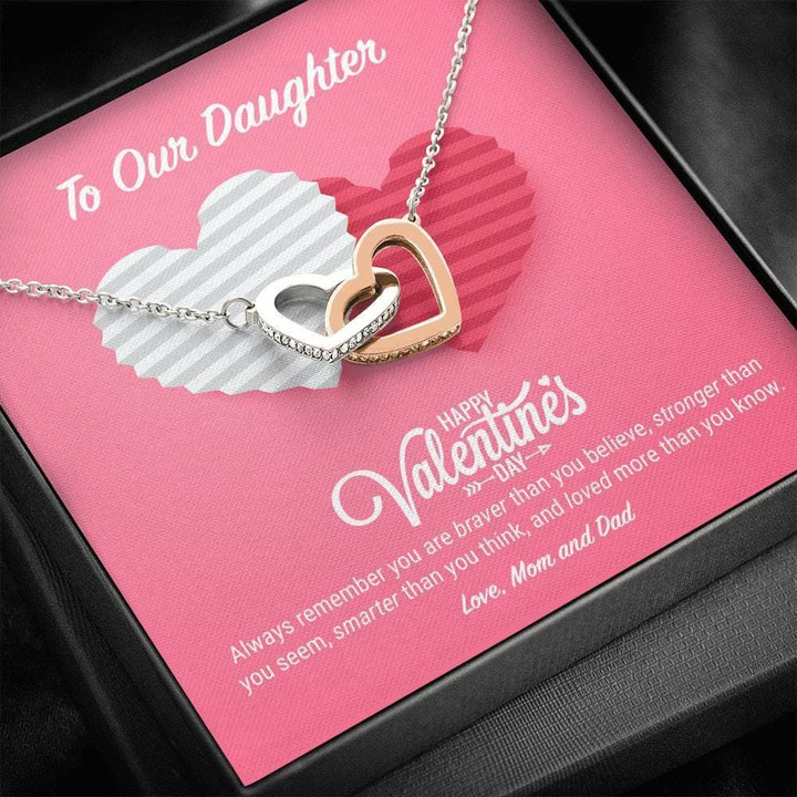 Interlocking Hearts Necklace Gift For Daughter You're Loved