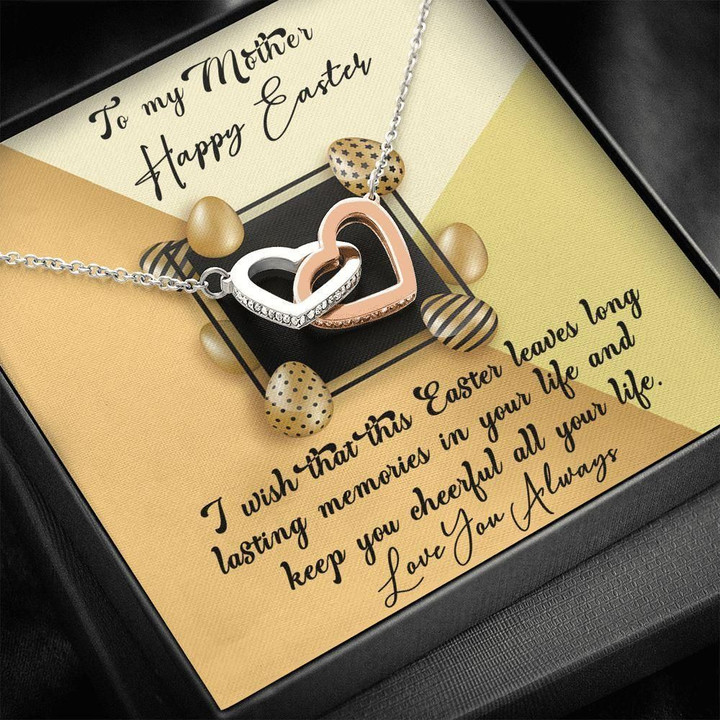 Happy Easter Love You Always Interlocking Hearts Necklace Gift For Mom