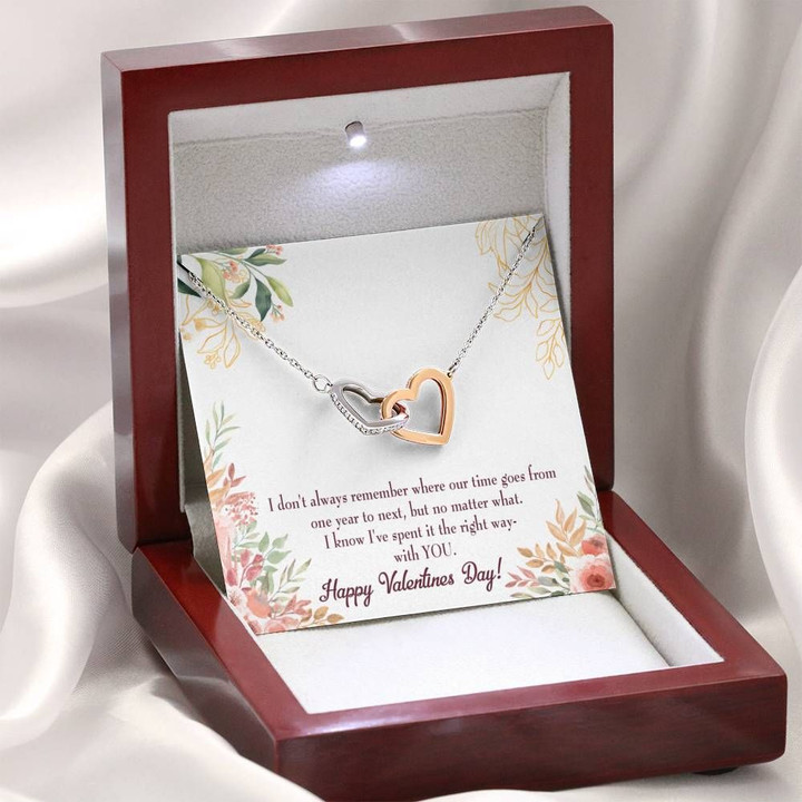 Interlocking Hearts Necklace Gift For Wife Time Well Spent With You