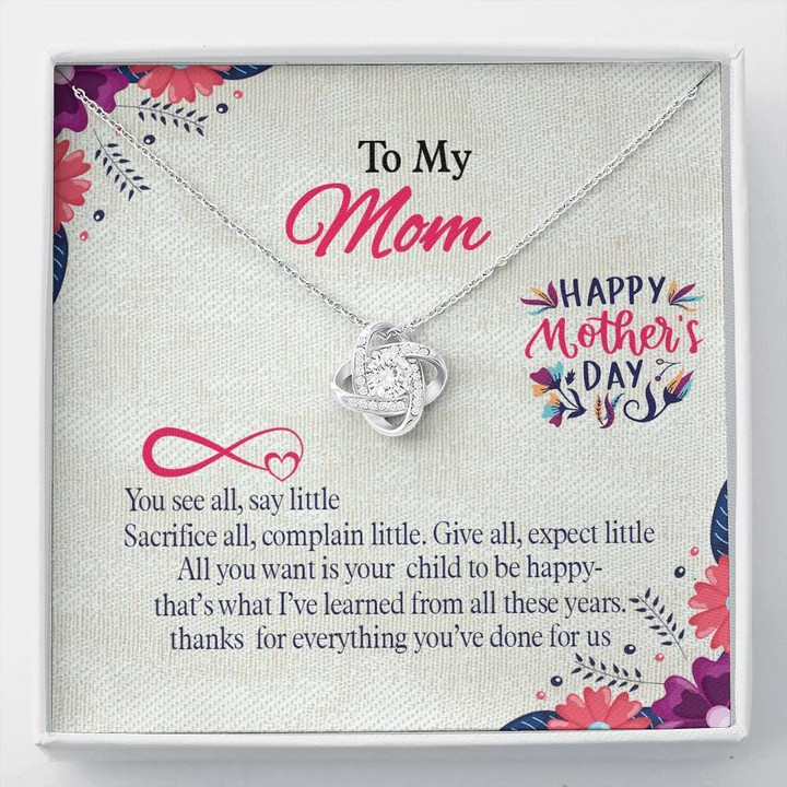 Thanks For Everything You've Done For Us Gift For Mom Love Knot Necklace