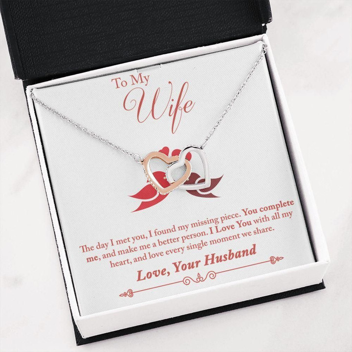 Interlocking Hearts Necklace Gift For Wife The Day I Met You
