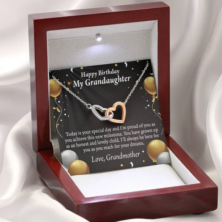 Today Is Your Special Day Interlocking Hearts Necklace Gift For Granddaughter