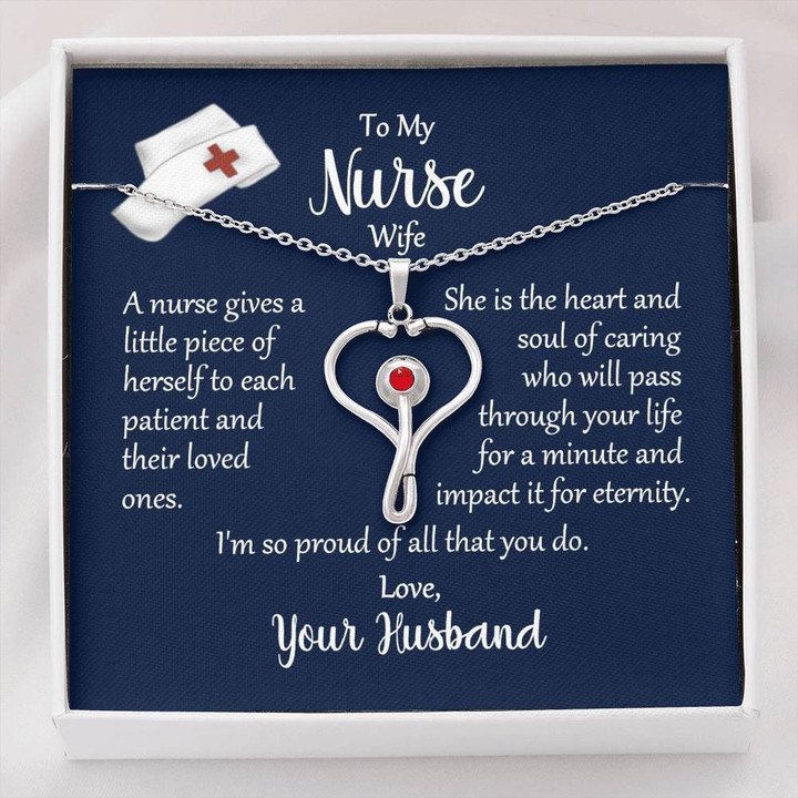 Necklace Gift For Nurse Wife The Sould Of Caring Stethoscope Necklace