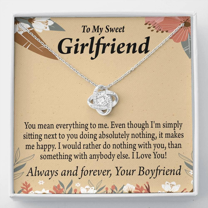 Love Knot Necklace Gift For Girlfriend You Mean Everything To Me