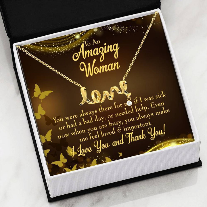 Mom Always There Scripted Love Necklace Gift For Mom Mama
