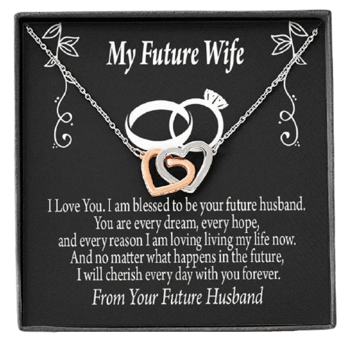 Interlocking Hearts Necklace Gift For My Future Wife Cherish You