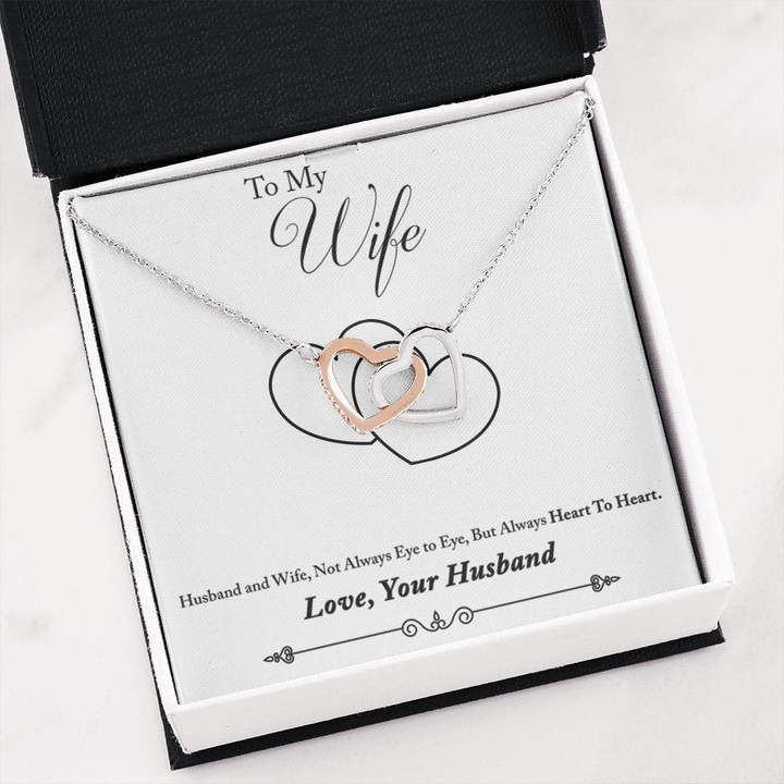 Interlocking Hearts Necklace Gift For Wife Heart To Heart