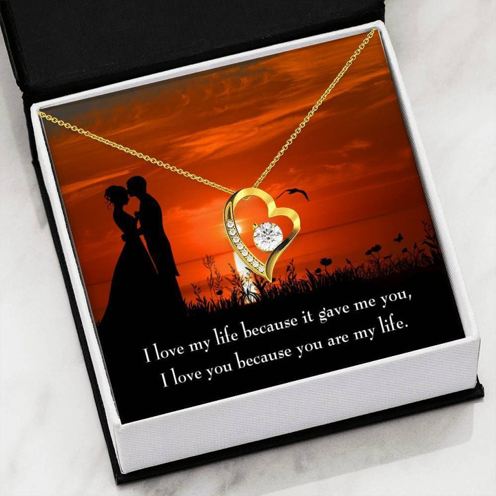 You Are My Life 18K Gold Forever Love Necklace Gift For Women Forever Love Necklace Forever Love Necklace