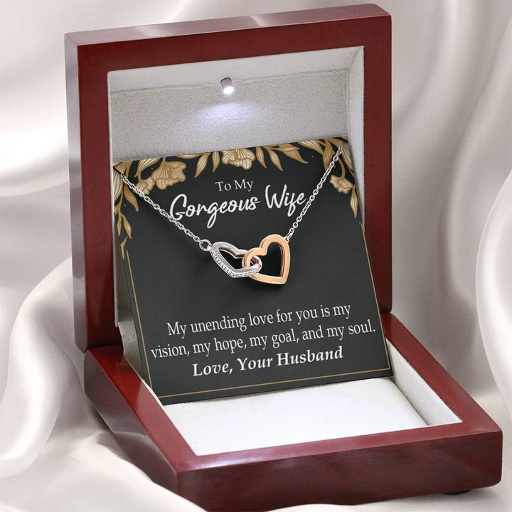 My Unending Love For You Interlocking Hearts Necklace Gift For Wife