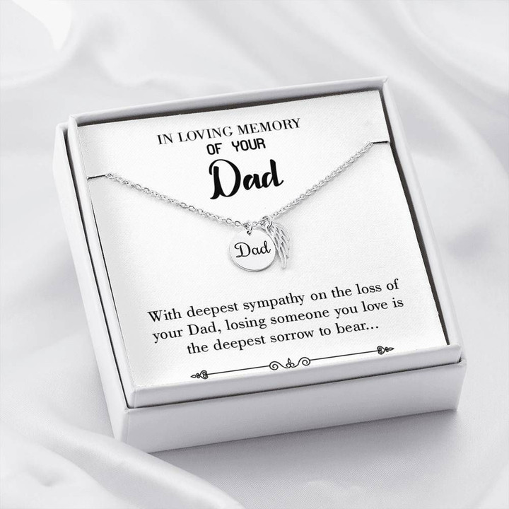 Losing Someone You Love Gift For Angel Dad Remembrance Angel Wing Necklace