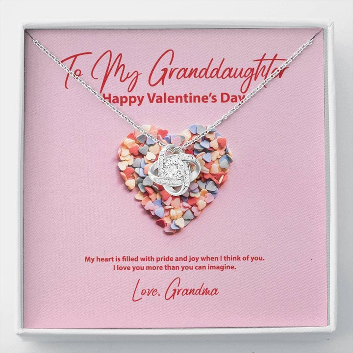 Love Knot Necklace Grandma Gift For Granddaughter My Heart With Pride