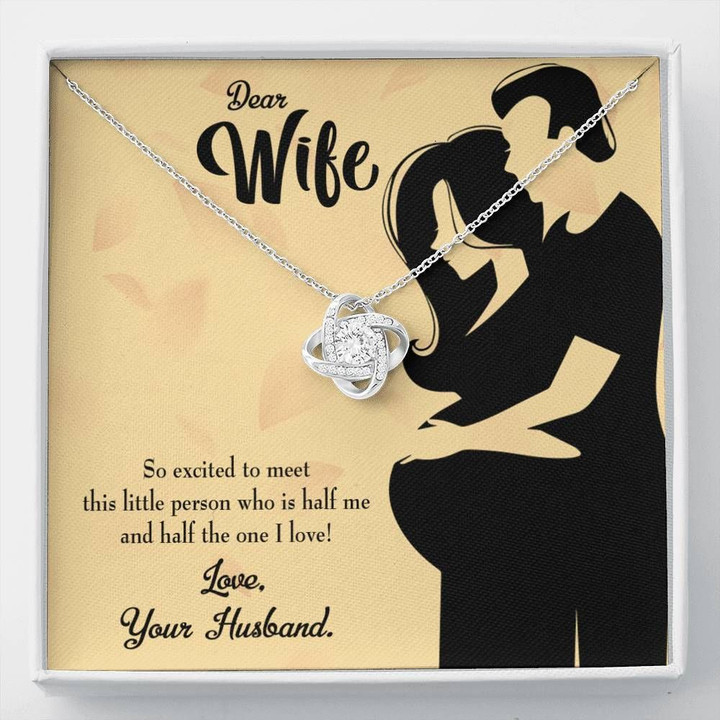 So Excited To Meet This Little Person Love Knot Necklace Gift For Wife