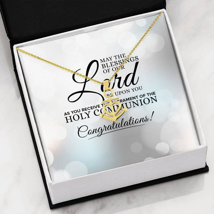 May The Blessings Of Our Lord Message Card Anchor Necklace Gift For Women