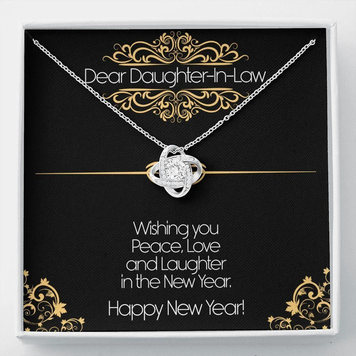 Wishing You Peace In The New Year Gift For Daughter In Law Love Knot Necklace