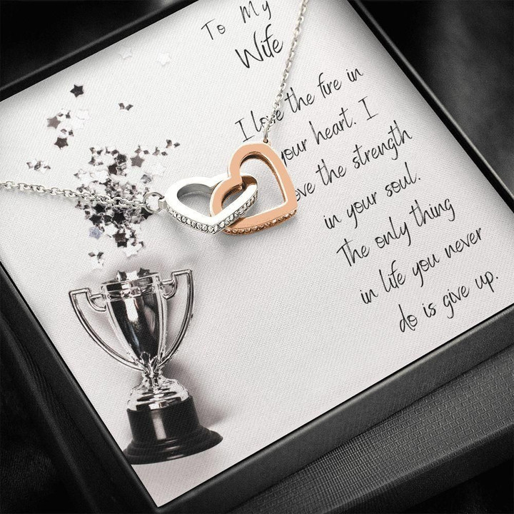 Interlocking Hearts Necklace Gift For Athlete Wife The Strength In Your Soul