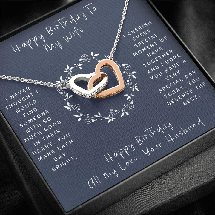 Interlocking Hearts Necklace Birthday Gift For Wife You Deserve The Best