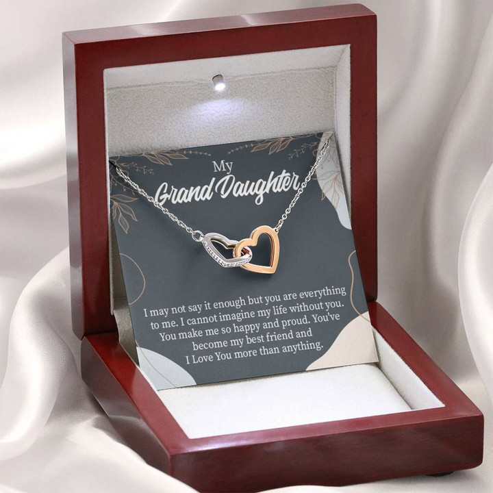 Interlocking Hearts Necklace Gift For Granddaughter You Make Me So Proud