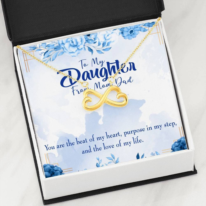 You Are The Love Of My Life Gift For Daughter 18K Gold Infinity Heart Necklace
