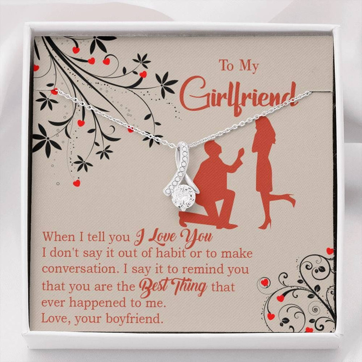 To My Girlfriend Out Of Habit Message Card Alluring Beauty Necklace