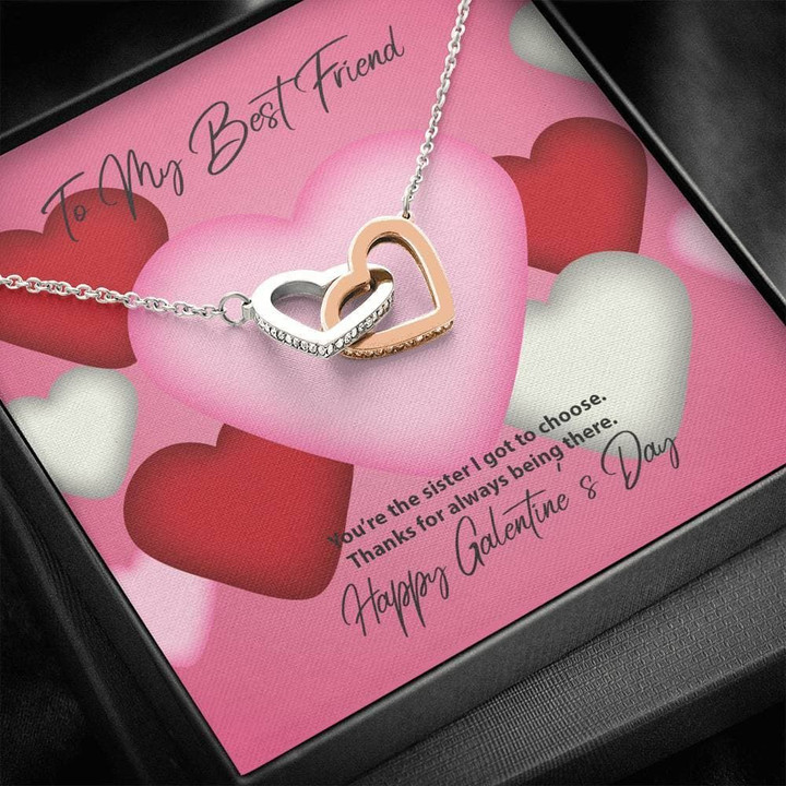 Interlocking Hearts Necklace Gift For Friend Best Friend Thank For Being There