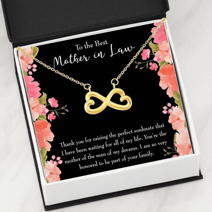 Thank For Raising The Proudest Soulmate Infinity Heart Necklace Gift For Mother In Law