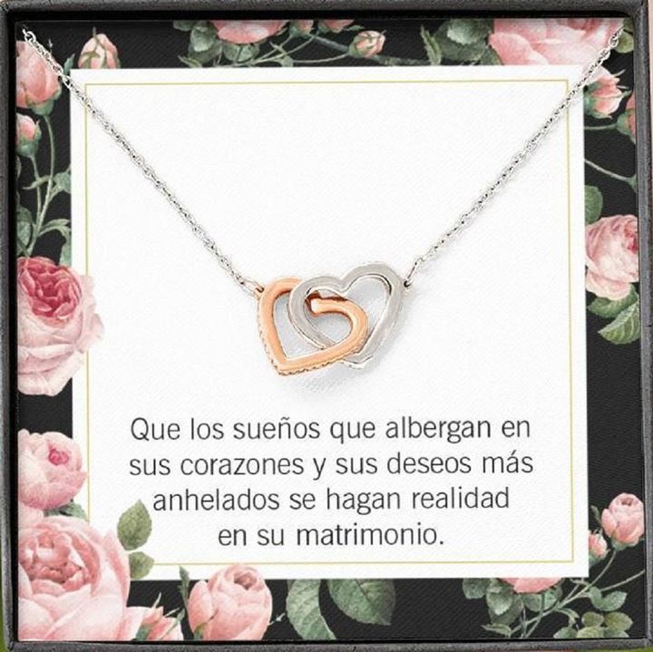 Regalo De Bodas Wedding Gift Spanish Interlocking Hearts Necklace