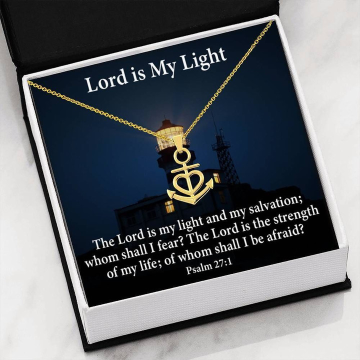 The Lord is My Light And My Salvation Anchor Necklace