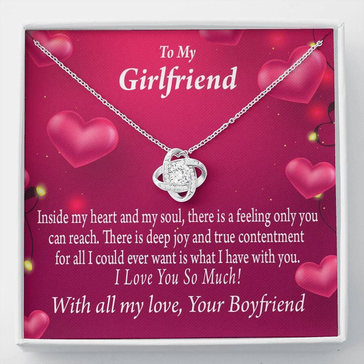 Meaningful Gift For Girlfriend Deep Joy And True Contentment Love Knot Necklace