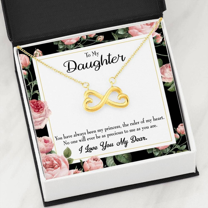 To My Daughter The Ruler Of My Heart Infinity Heart Necklace