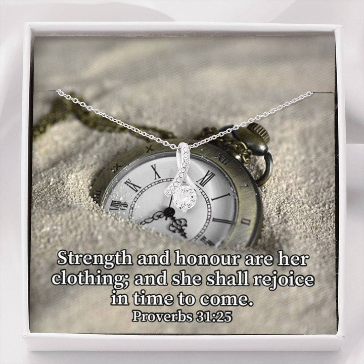 Strength And Honor Are Her Clothing Gift For Wife Alluring Beauty Necklace