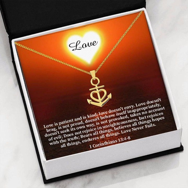 Love Is Patient And Is Kind Love Anchor Necklace