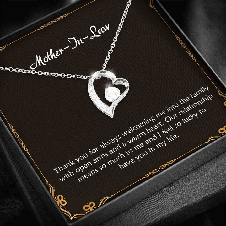 To My Mother In Law I Feel So Lucky Forever Love Necklace Gift For Mom