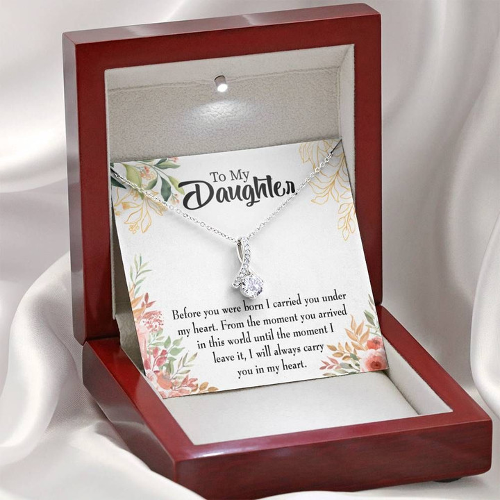 Message Card Alluring Beauty Necklace Gift For Daughter Before You Were Born