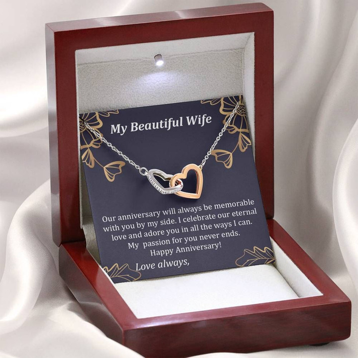 Love Always Gift For Wife Interlocking Hearts Necklace