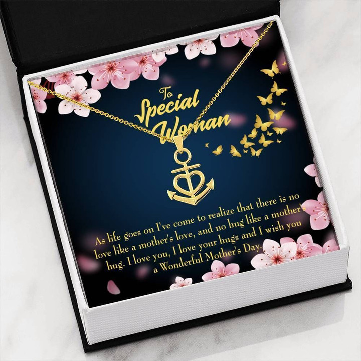 To Special Woman Love Your Hugs Anchor Necklace